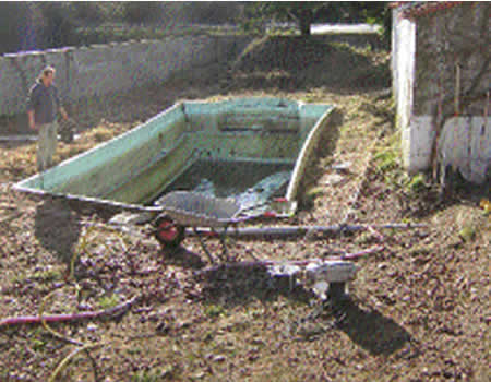old fibre glass pool